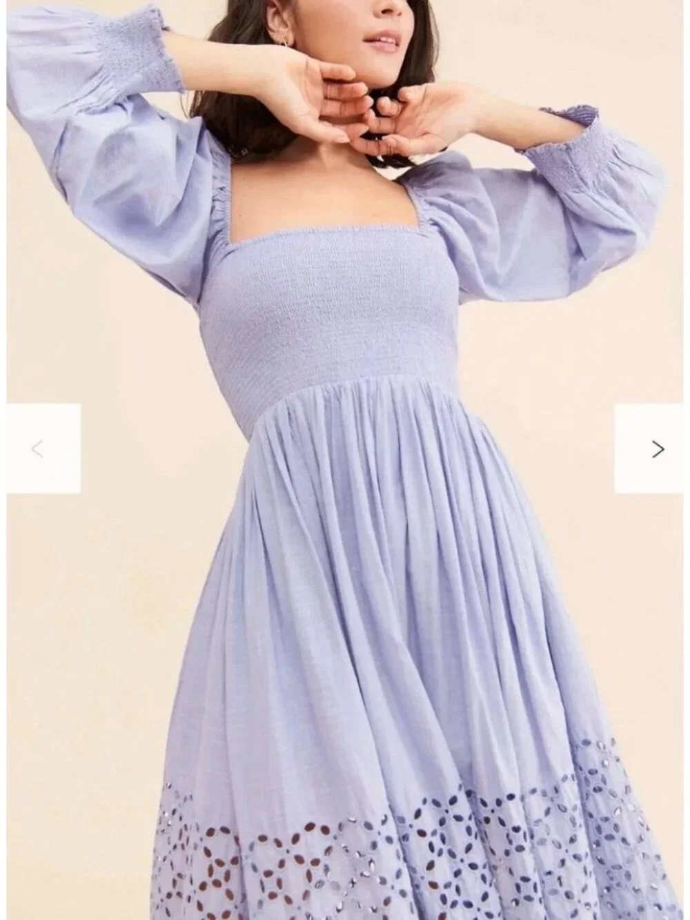 NWT Free People We The Free Perfect Storm Midi Dress in Blue Heron Size XS